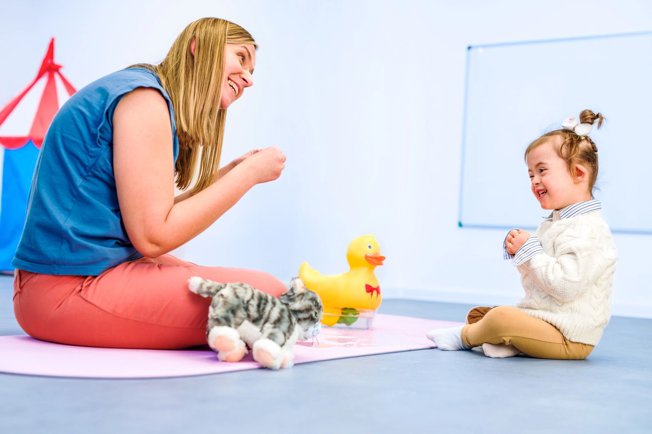 Child receiving supportive therapy guidance